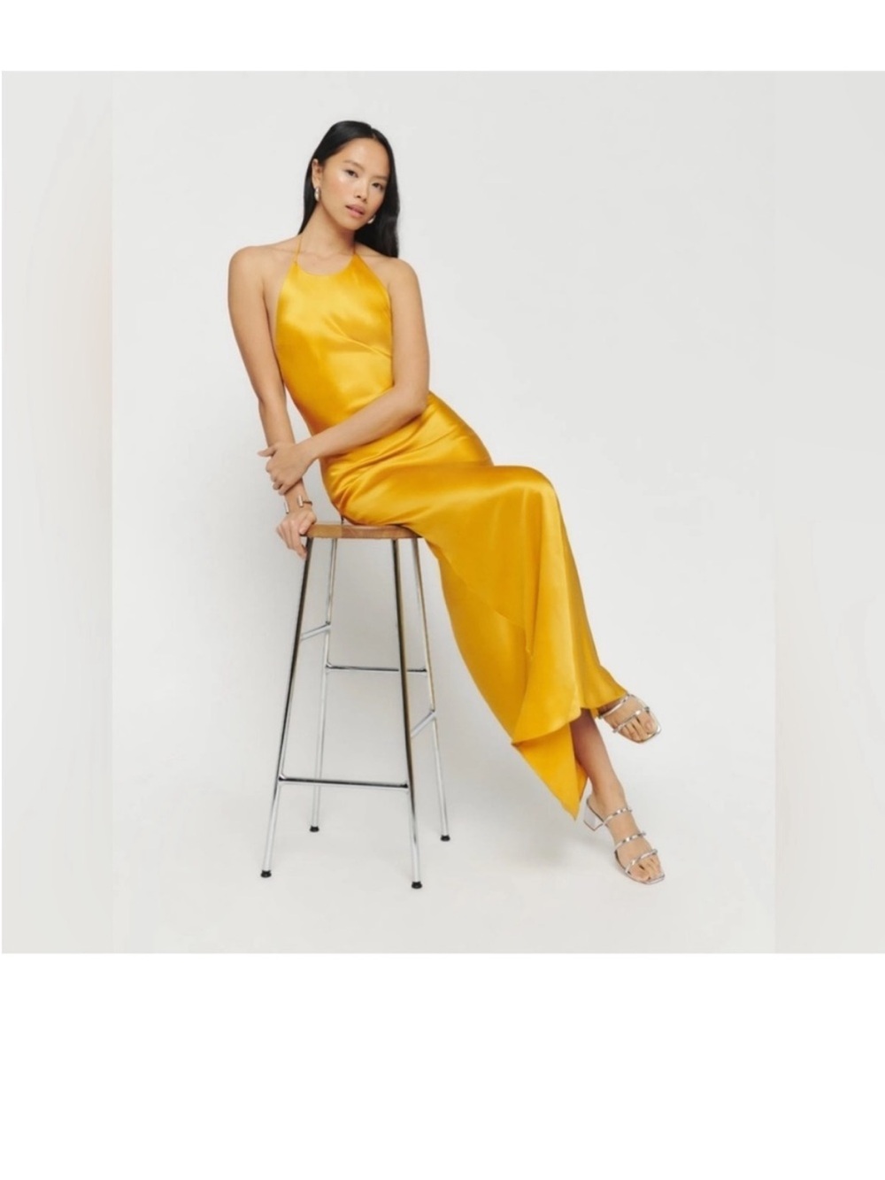 Reformation Jeany dress in golden turmeric / size XS - Picture 3 of 5
